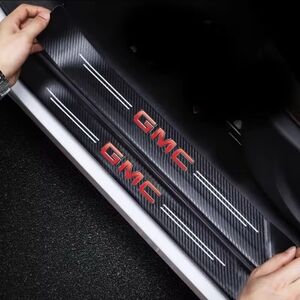 2-pc GMC Carbon Fiber Look Door Sill Protectors